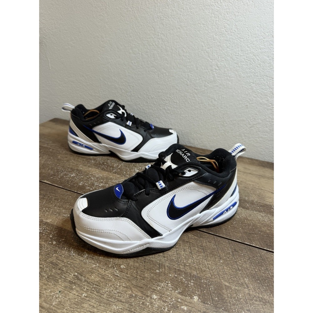 Nike Air Monarch IV Black White Royal Blue Training Shoes Mens Size 9.5 W - Picture 2 of 8